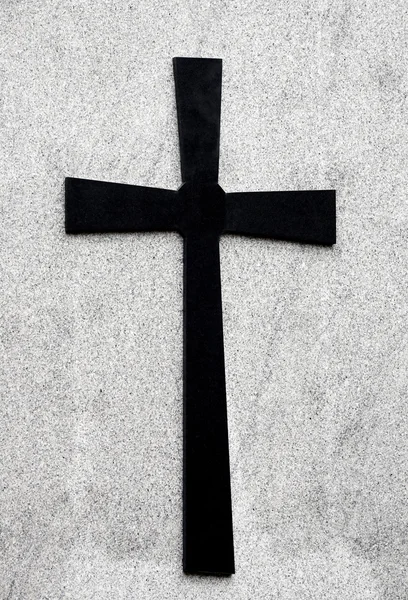 stock image Black Cross on a wall