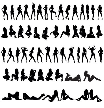 SILHOUETTES FEMMES clipart