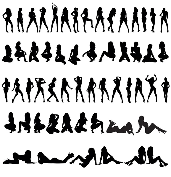Femmes de silhouettes — Image vectorielle