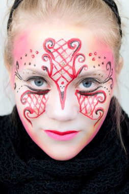 Beautiful girl with face paint clipart