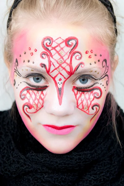 Beautiful girl with face paint — Stock Photo, Image