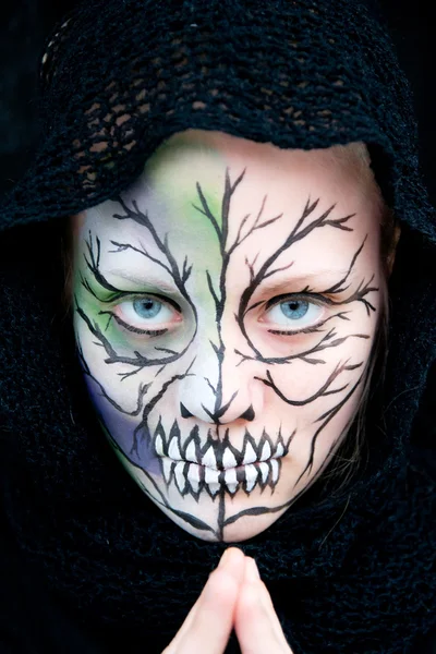 Cadılar Bayramı yüz boyama — Stok fotoğraf