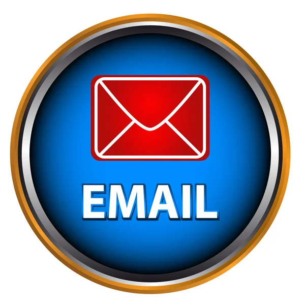 Niebieski przycisk e-mail — Wektor stockowy
