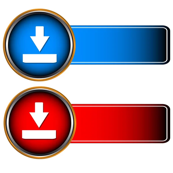 Rode en donker blauwe pictogrammen — Stockvector