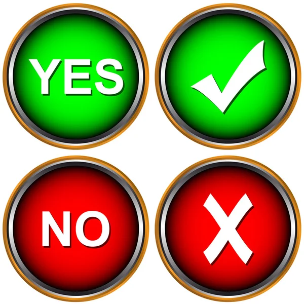 Buttons yes and no — Stock Vector