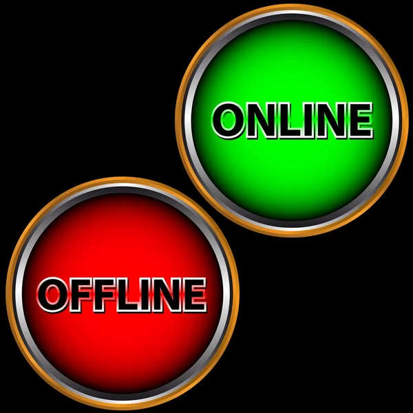 Ícone online e offline — Vetor de Stock