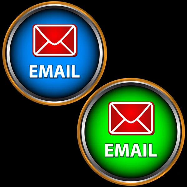 Boutons bleu et vert email — Image vectorielle