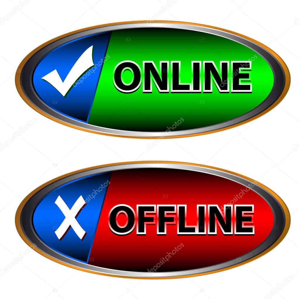  Online  and offline  icon   Stock Vector  ylivdesign 10261001