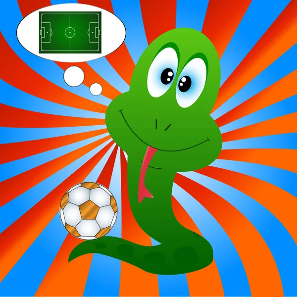 stock vector Snake and football