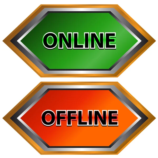 Ícone online e offline —  Vetores de Stock
