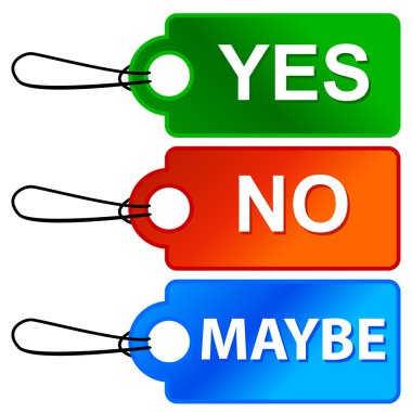 Yes No and Maybe - Three Signs clipart