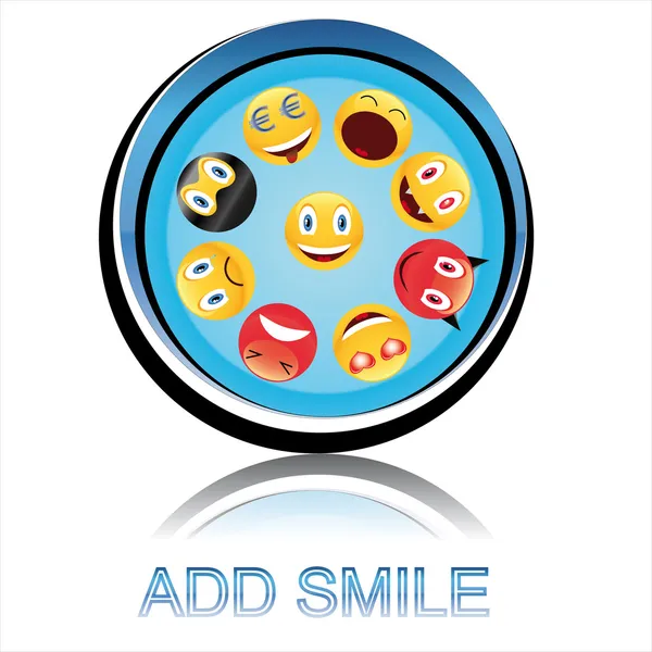 Botão adicionar sorriso — Fotografia de Stock
