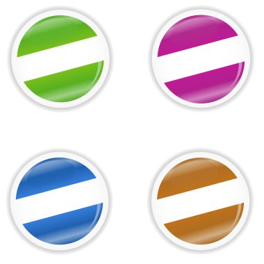 Four multi-colored stickers clipart