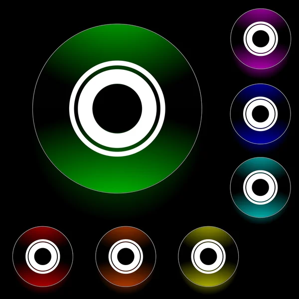 Sedm vícebarevné disky — Stockový vektor