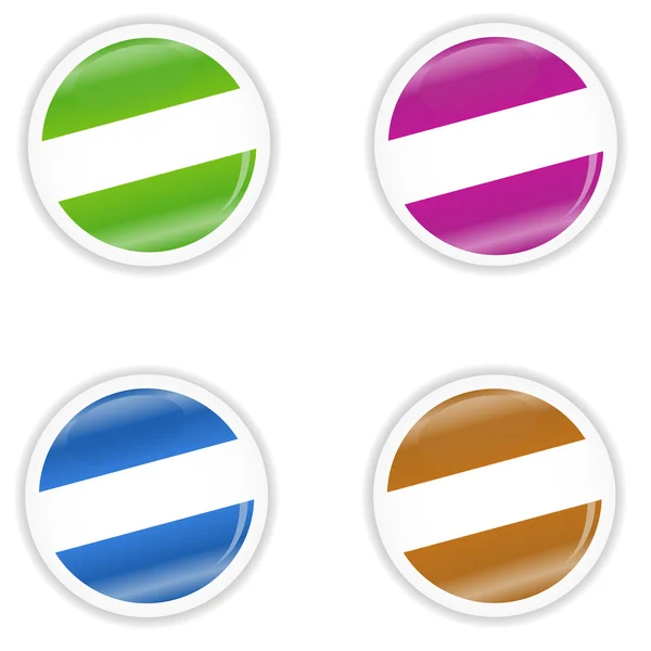 Four multi-colored stickers — Stock Vector