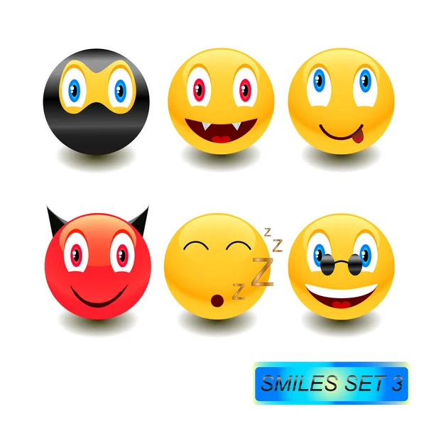 Smiles set 3 — Stock Vector