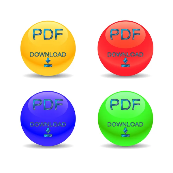 Vier pdf-Icons herunterladen — Stockvektor