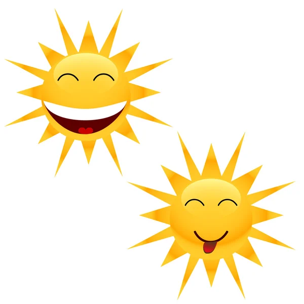 两个性格开朗的太阳 — 图库矢量图片