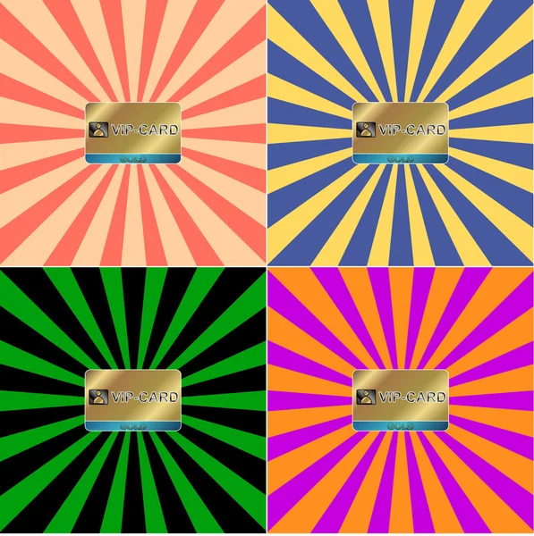 Cuatro tarjetas de oro — Vector de stock