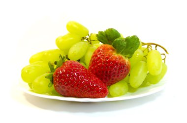 Grapes with strawberry clipart