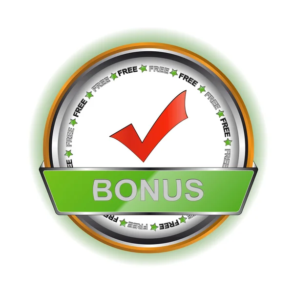 Bílá bonus ikona — Stockový vektor