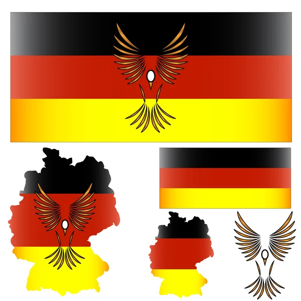 Duitse vlag en vogel — Stockvector