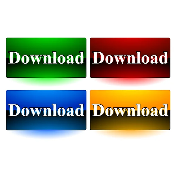 Quatro botões de download — Vetor de Stock