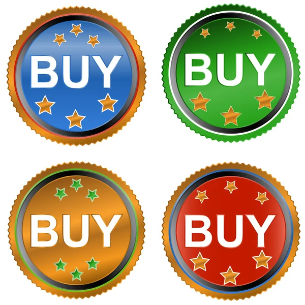 Set aus vier Symbolen pro Kauf — Stockvektor