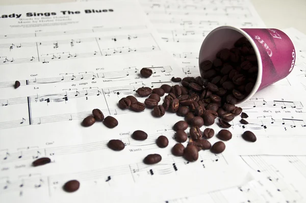 Kaffe & musik Stockfoto