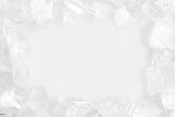 Witte ijs kristallen fotolijstje — Stockfoto