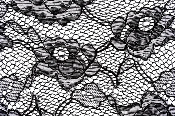 Dark lace with pattern on white background — Stock Photo, Image
