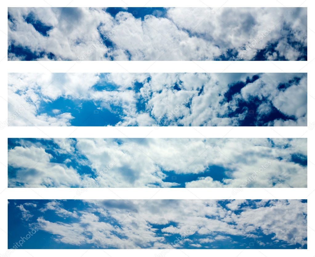 Collection of horizontal sky banners