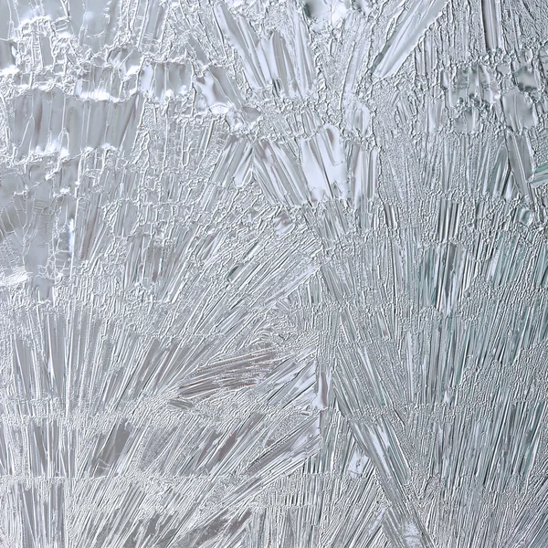 在一个窗口上结霜冰花卉 — 图库照片
