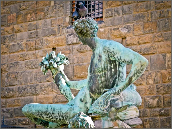 stock image Fountain of Neptune Florence Italy