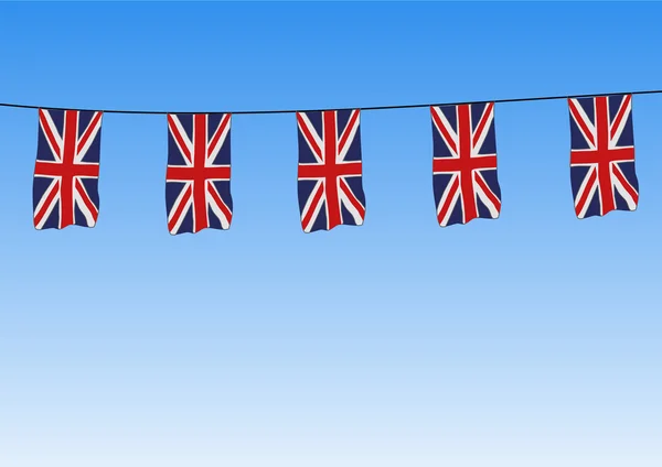 Union Jack flags flying — Stock Photo, Image