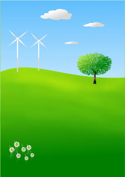 Landscape wind turbines — Stock Photo, Image