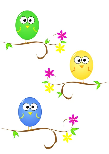 Birds in tree — Stock Photo, Image
