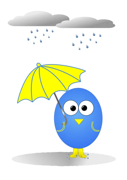 Bird in rain — Stock Photo, Image