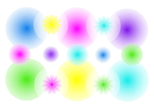 Background bubbles and flowers — Stock Photo, Image