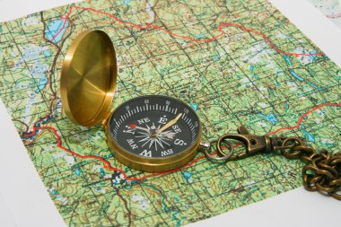 Compass and maps clipart