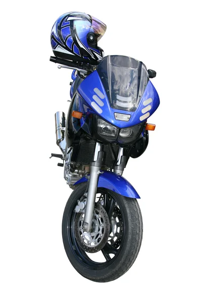 Ciemny niebieski motocykl. — Zdjęcie stockowe