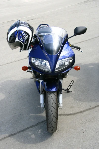Donker blauwe motorfiets. — Stockfoto