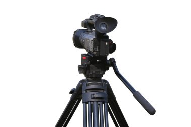 Videocamera on mount isolated clipart