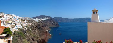 santorini Adası. Panorama.