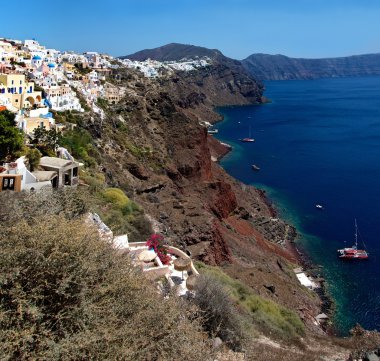 santorini adasının sahilleri