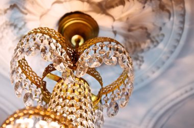 The light crystal chandelier. clipart