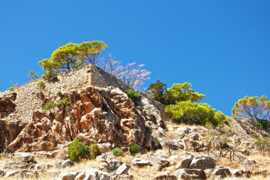 spinalonga eski duvarları.