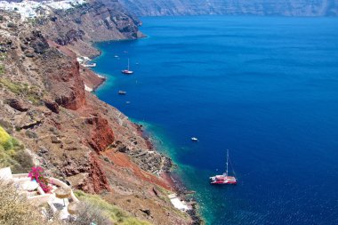 santorini adasının sahilleri.