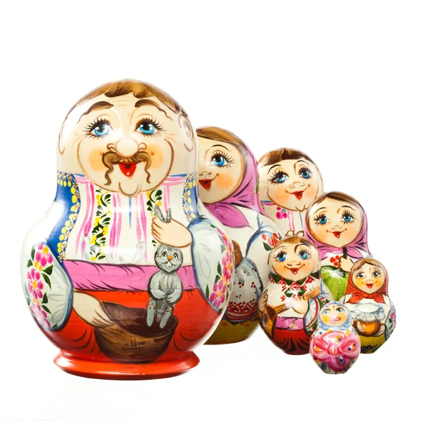 Ukrainska matrioshka doll isolerade på vitt. urklippsbana — Stockfoto