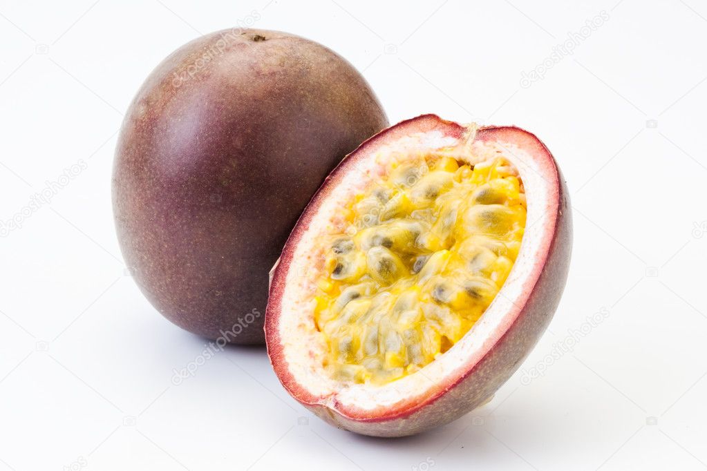 Passion fruit oisolated on white